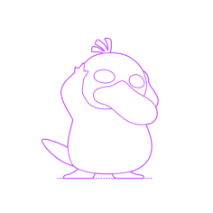 Pop Culture Pokemon Psyduck Svg Line Art, Free Vectors File